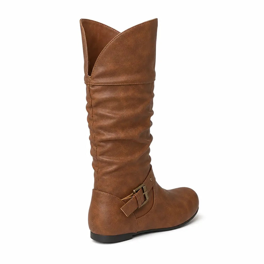 Eileen | Women's Slouchy Buckle Knee-High Boots