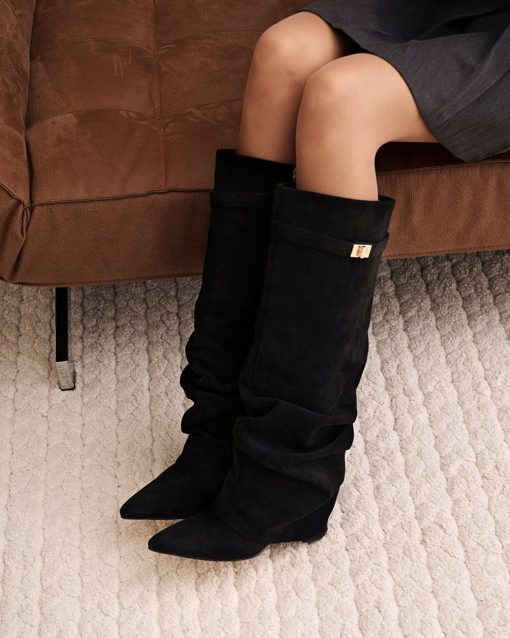 Celeste Womens Knee High Boots Hidden Heel
