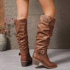 Brynn Womens Slouch Buckle Tall Boots