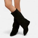 Nell Womens Chunky Heel Knee High Boots
