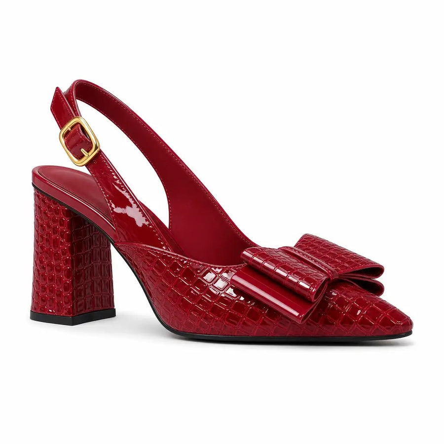 Georgia | Women's Croc-Embossed Faux Leather Pumps