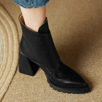 Abigail Womens Ankle Block Heel With Strap Detail