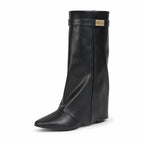 Greta in Black Faux Leather