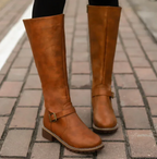 Hayley Womens Leather Knee High Orthopedic Boots