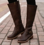 Hayley Womens Leather Knee High Orthopedic Boots
