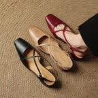 Helen Womens Strappy Leather Slingback Heels