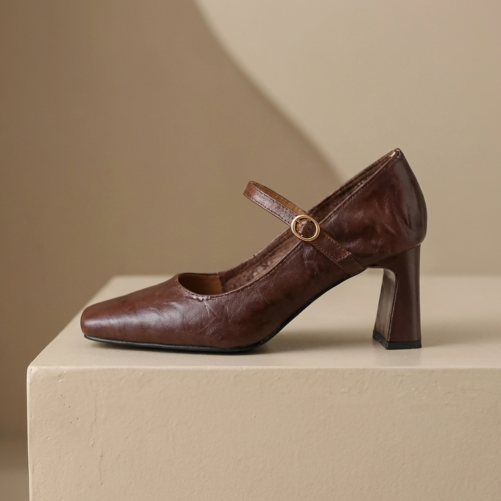 Monroe Womens Leather Strap Heels