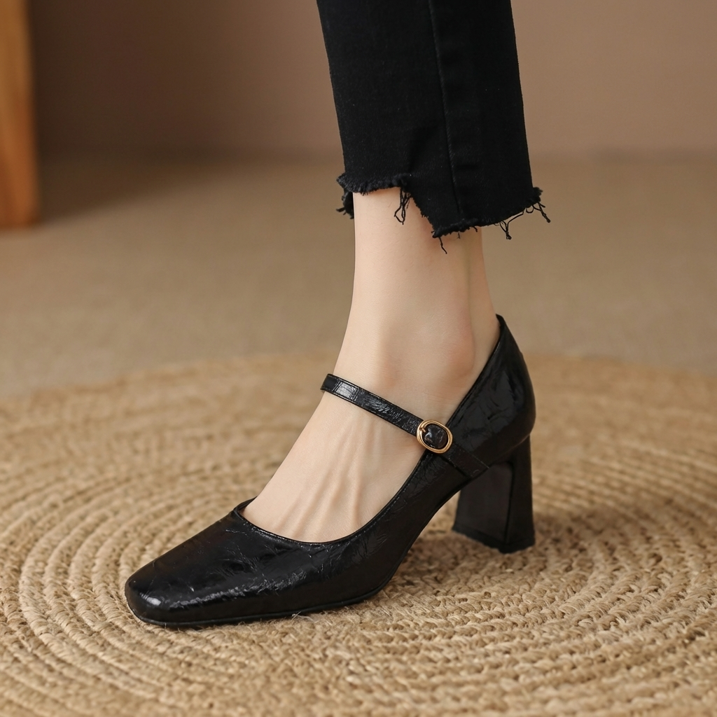 Monroe Womens Leather Strap Heels