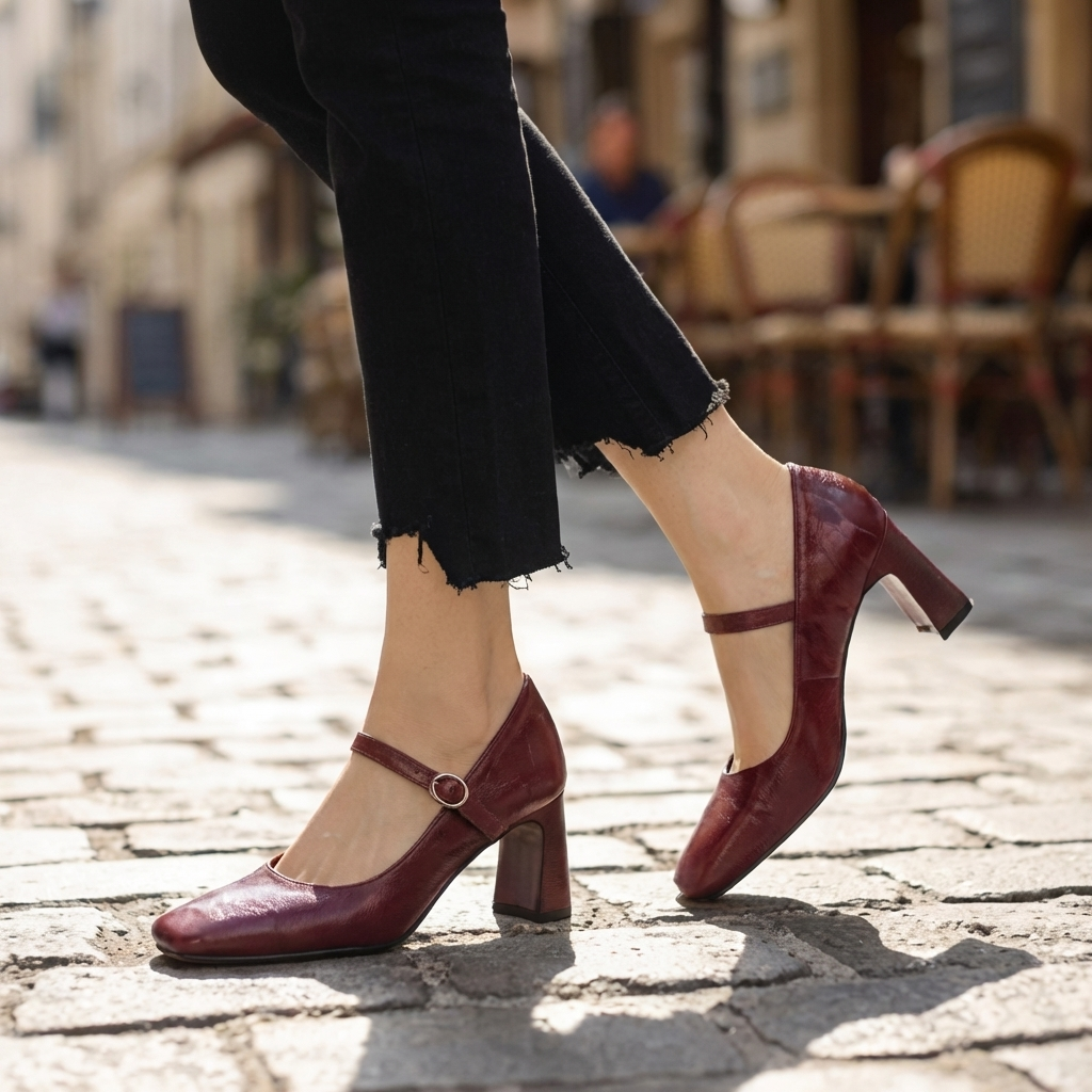 Monroe Womens Leather Strap Heels