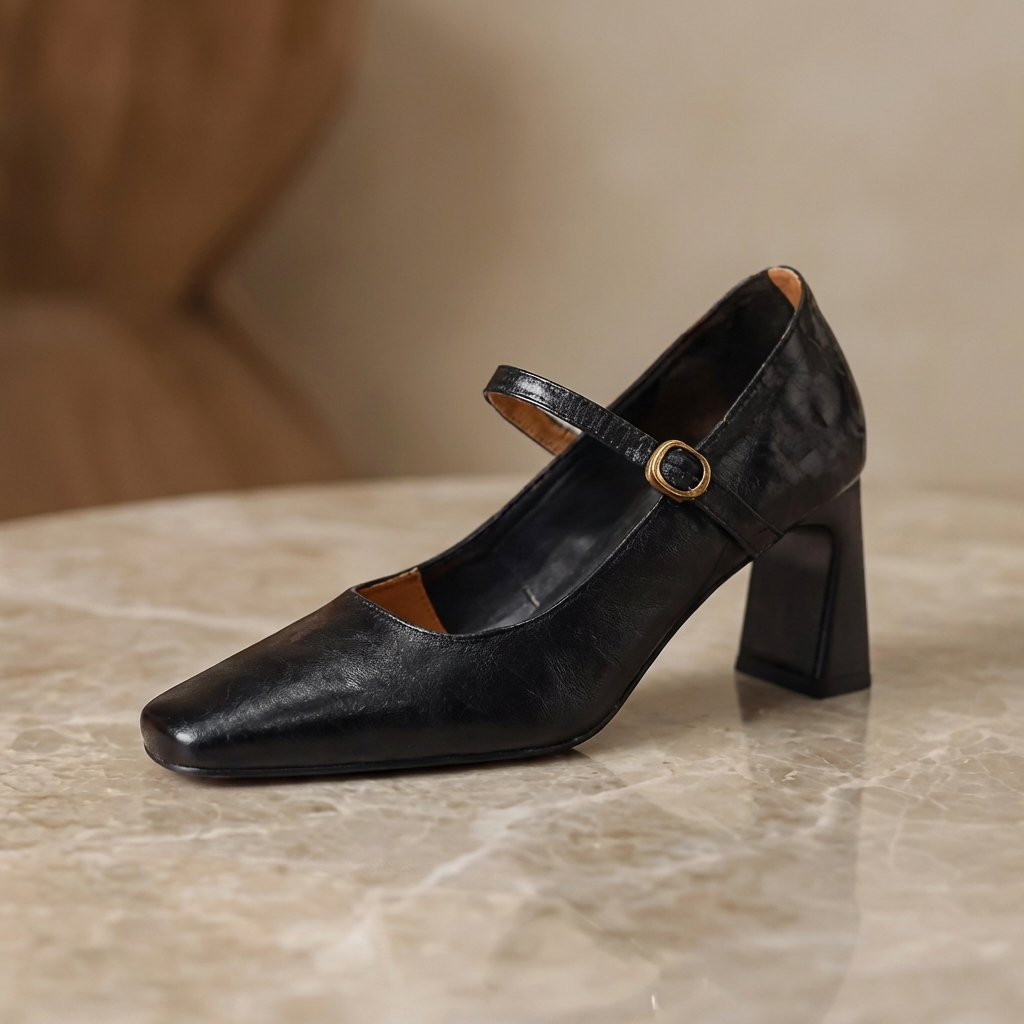 Monroe Womens Leather Strap Heels