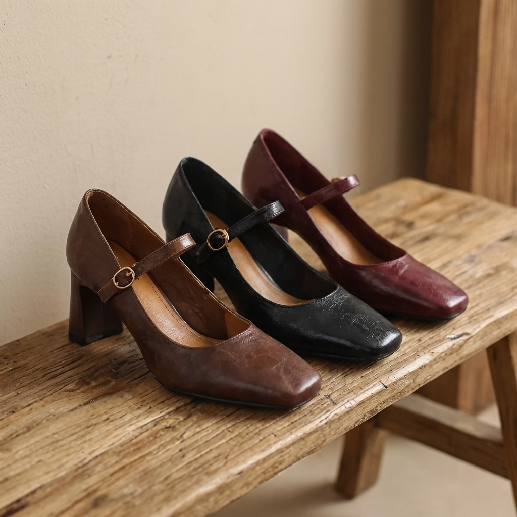 Monroe Womens Leather Strap Heels