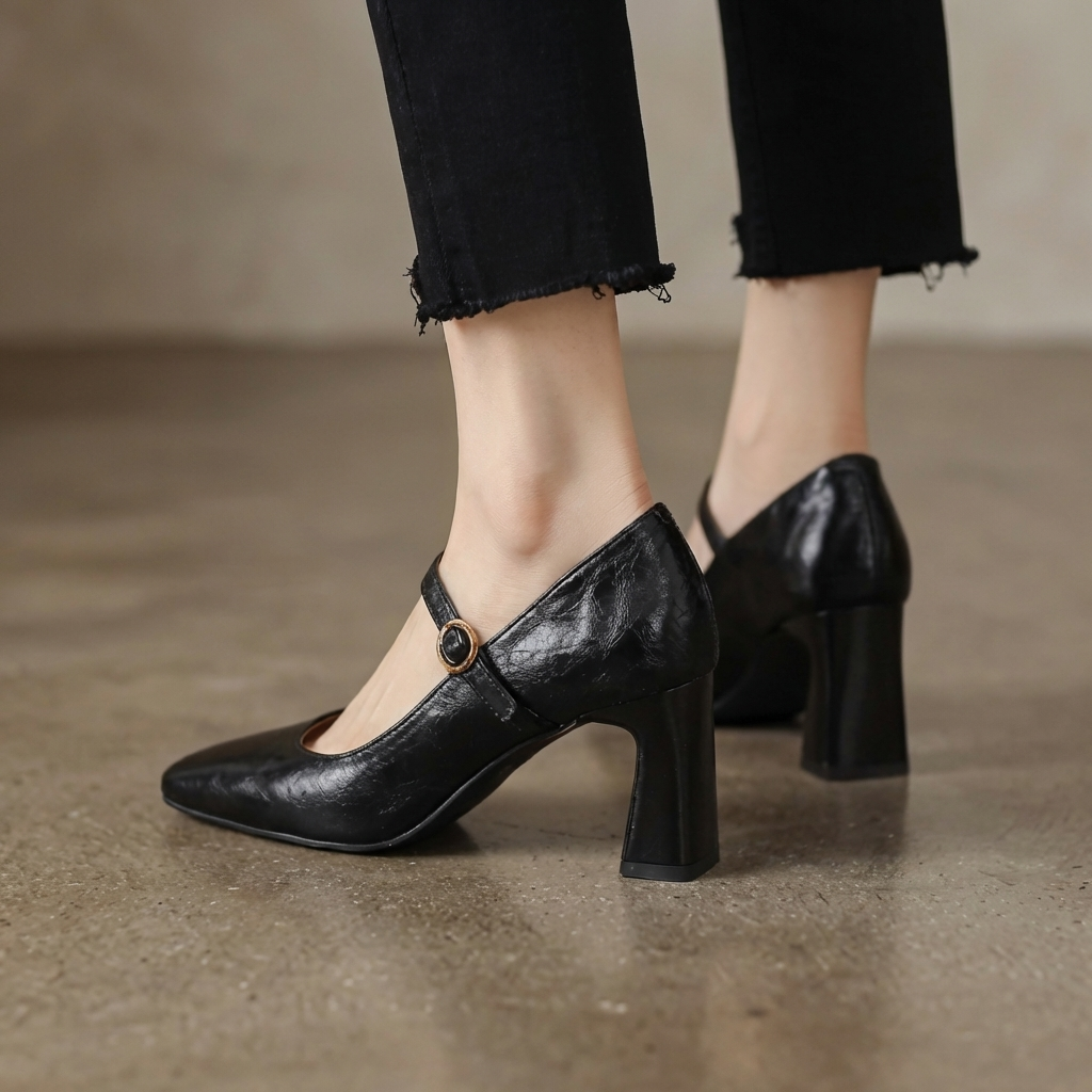 Monroe Womens Leather Strap Heels
