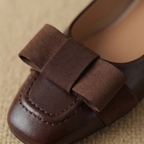 Camille Womens Bow Leather Flats