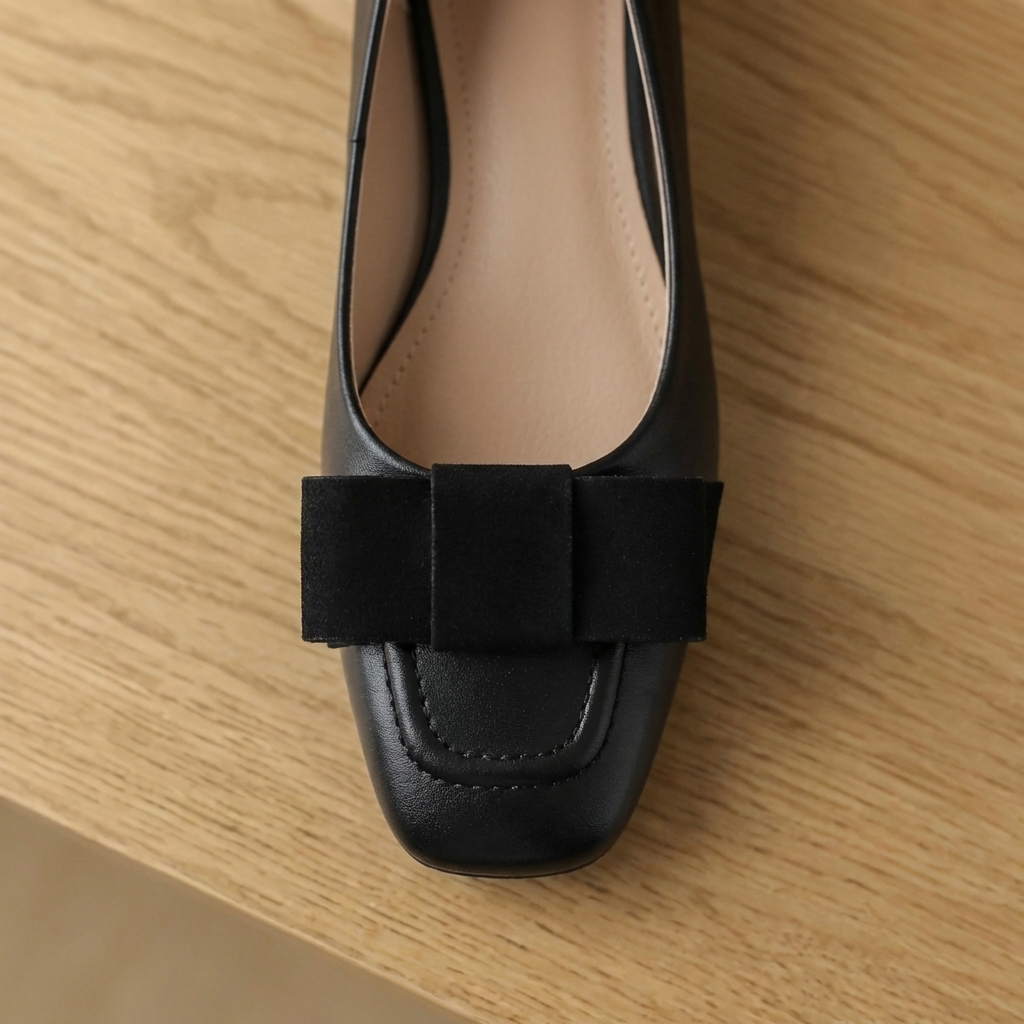 Camille Womens Bow Leather Flats