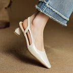 Lesley Womens Pointed Toe Leather Heels
