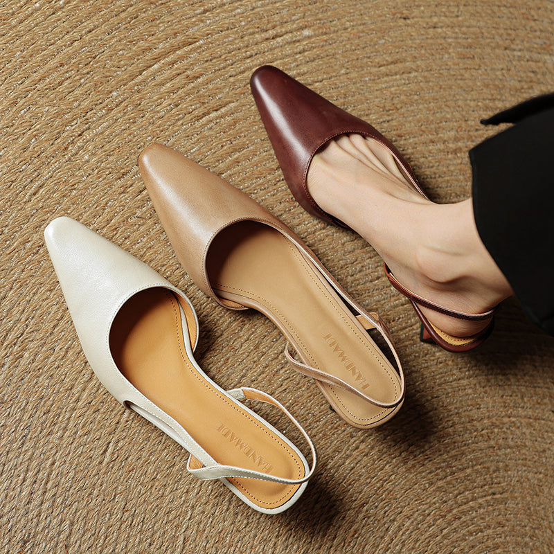 Lesley Womens Pointed Toe Leather Heels