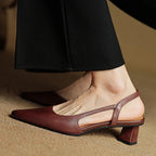 Lesley Womens Pointed Toe Leather Heels