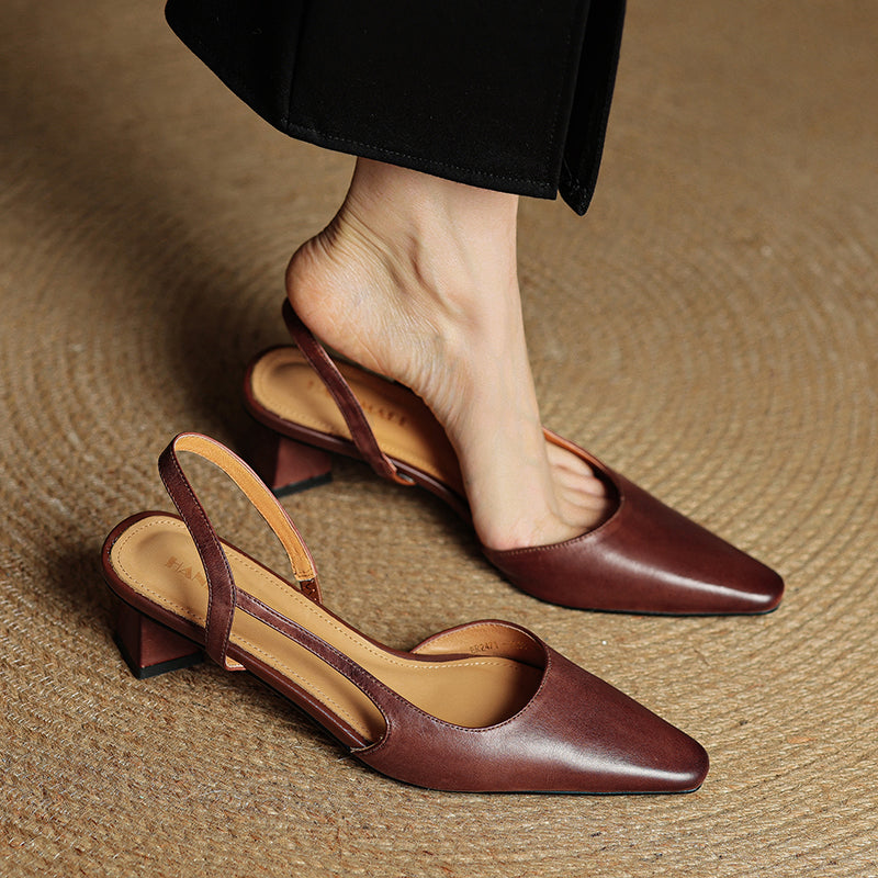 Lesley Womens Pointed Toe Leather Heels