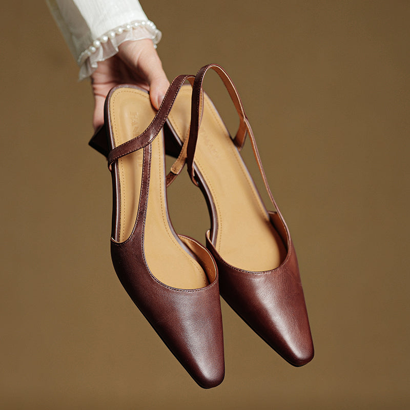 Lesley Womens Pointed Toe Leather Heels