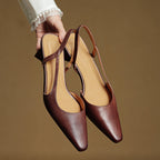 Lesley Womens Pointed Toe Leather Heels