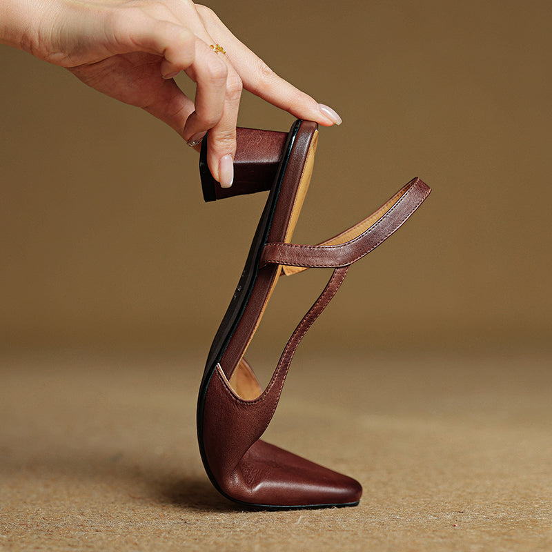 Lesley Womens Pointed Toe Leather Heels