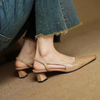 Lesley Womens Pointed Toe Leather Heels