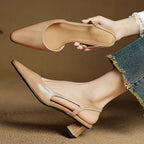 Lesley Womens Pointed Toe Leather Heels