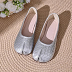 Matilda Womens Lunari Woven Split-Toe Ballet Flats