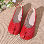 Matilda Womens Lunari Woven Split-Toe Ballet Flats