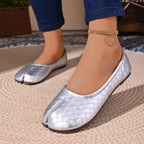 Matilda Womens Lunari Woven Split-Toe Ballet Flats
