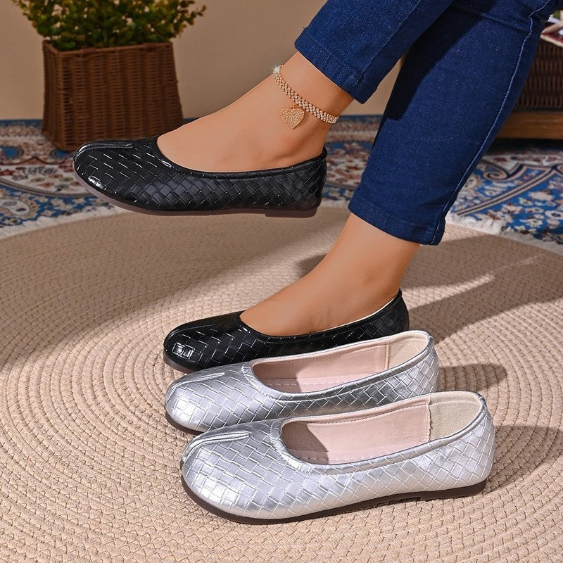 Matilda Womens Lunari Woven Split-Toe Ballet Flats