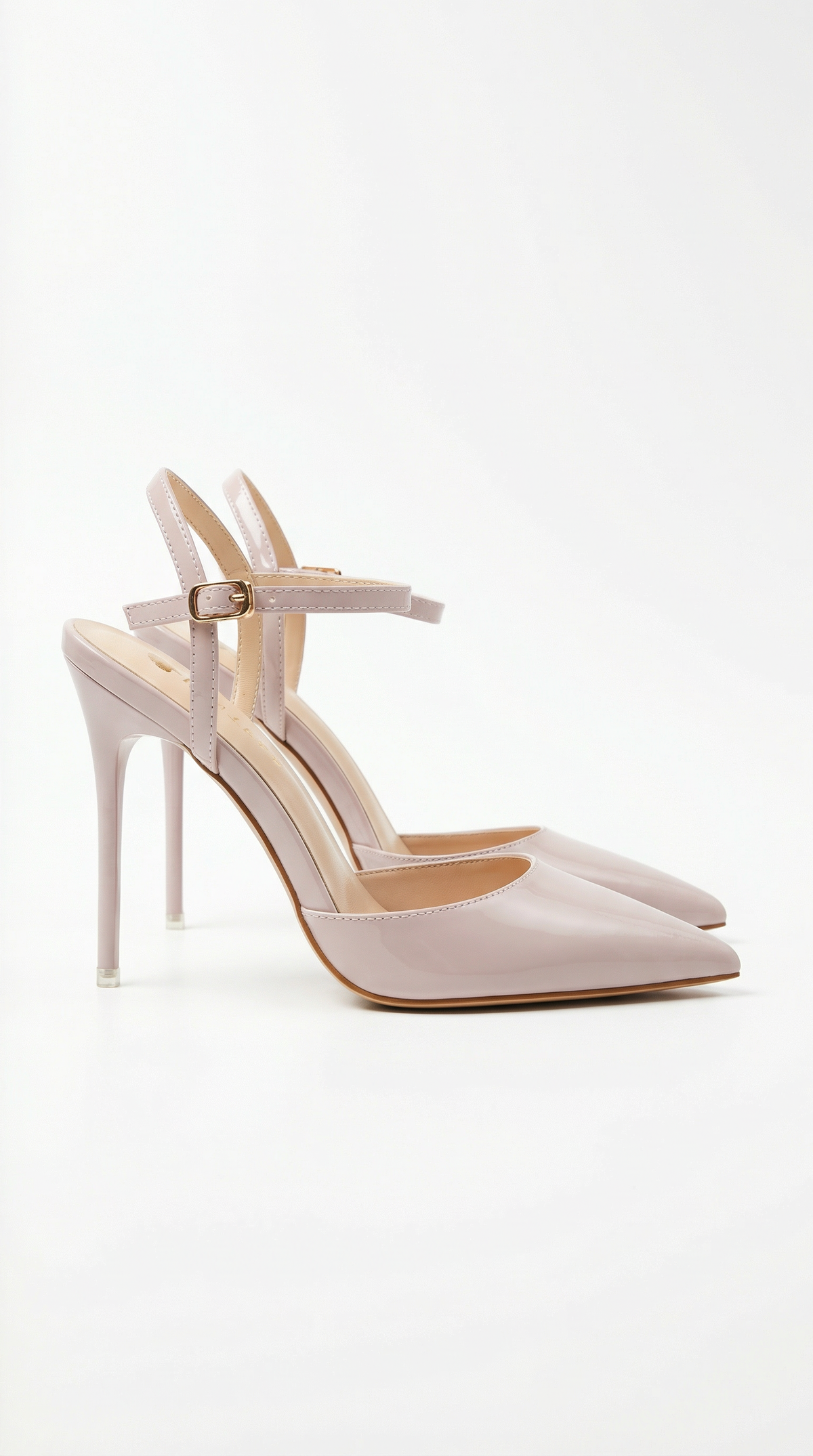 Lillian Womens Pointed Toe Heels with Ankle Strap Metallic High