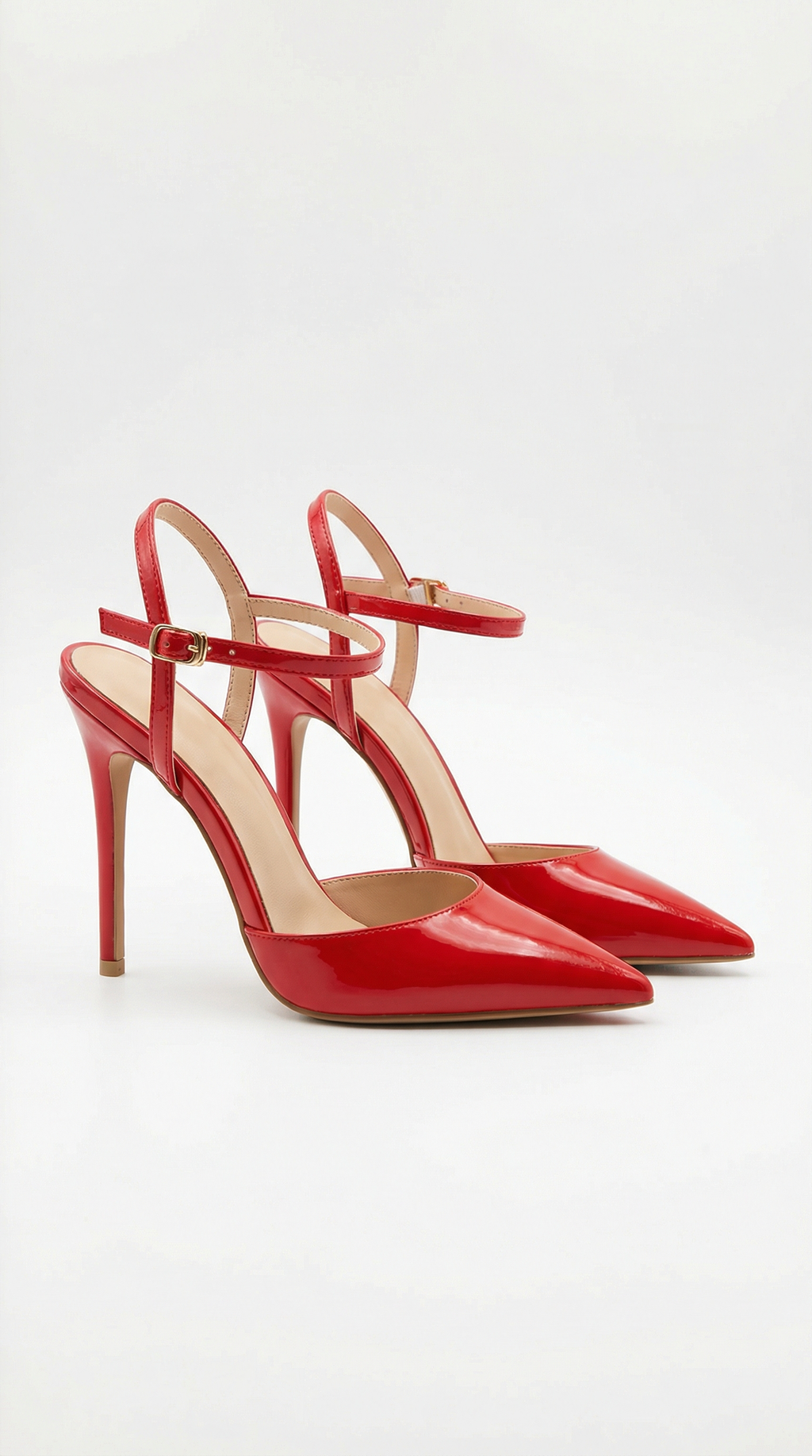 Lillian Womens Pointed Toe Heels with Ankle Strap Metallic High