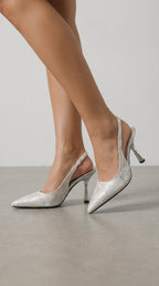 Melanie Womens Slingback Heels Pointed Toe Pumps