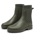 Isla Womens Tavener Quilted Knit Ankle Rain Boots