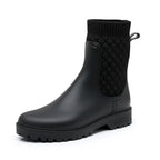 Isla Womens Tavener Quilted Knit Ankle Rain Boots